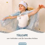 Tüll Cape mit Glitzer – hellblau – Bild 2