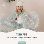 Tüll Cape mit Glitzer – mint – Bild 2