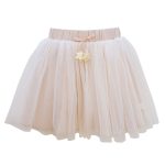 Tüll Rock mit Glitzer – beige