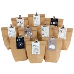 Adventskalender mit Visitenkarten und Metallklammern – Rosa-blau