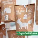 Adventskalender bedruckt – Waldtiere weiss – Bild 4