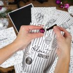 Adventskalender bedruckte Tüten weiß schwarz Set 15 – Bild 2