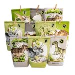 Adventskalender mit bedruckten Tüten – Dino