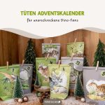 Adventskalender mit bedruckten Tüten – Dino – Bild 2
