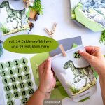 Adventskalender mit bedruckten Tüten – Dino – Bild 5