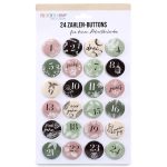 Button Adventskalender Zahlen Pastell