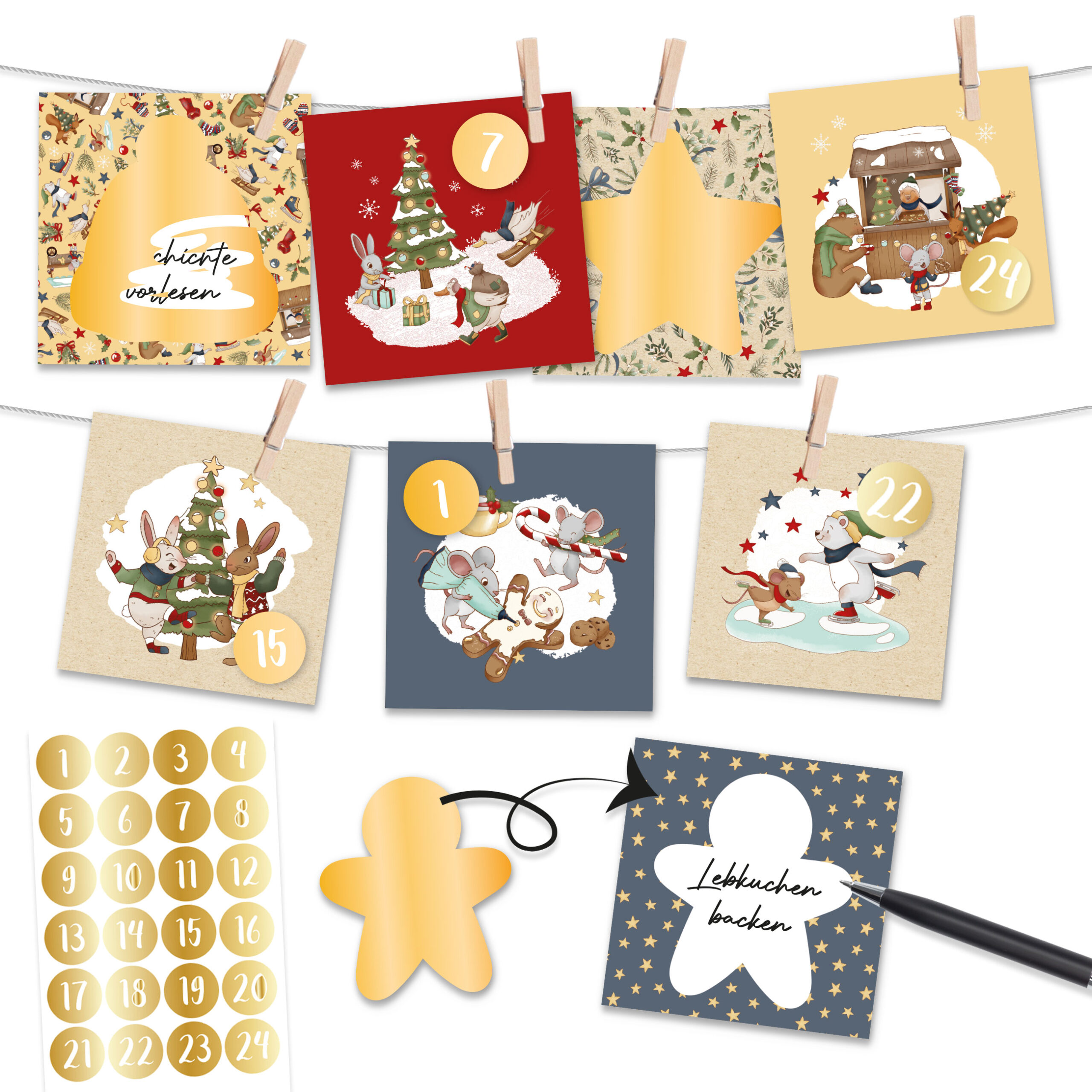 400-017-004_001 Rubbel-Adventskalender Wintertiere – Bild 1