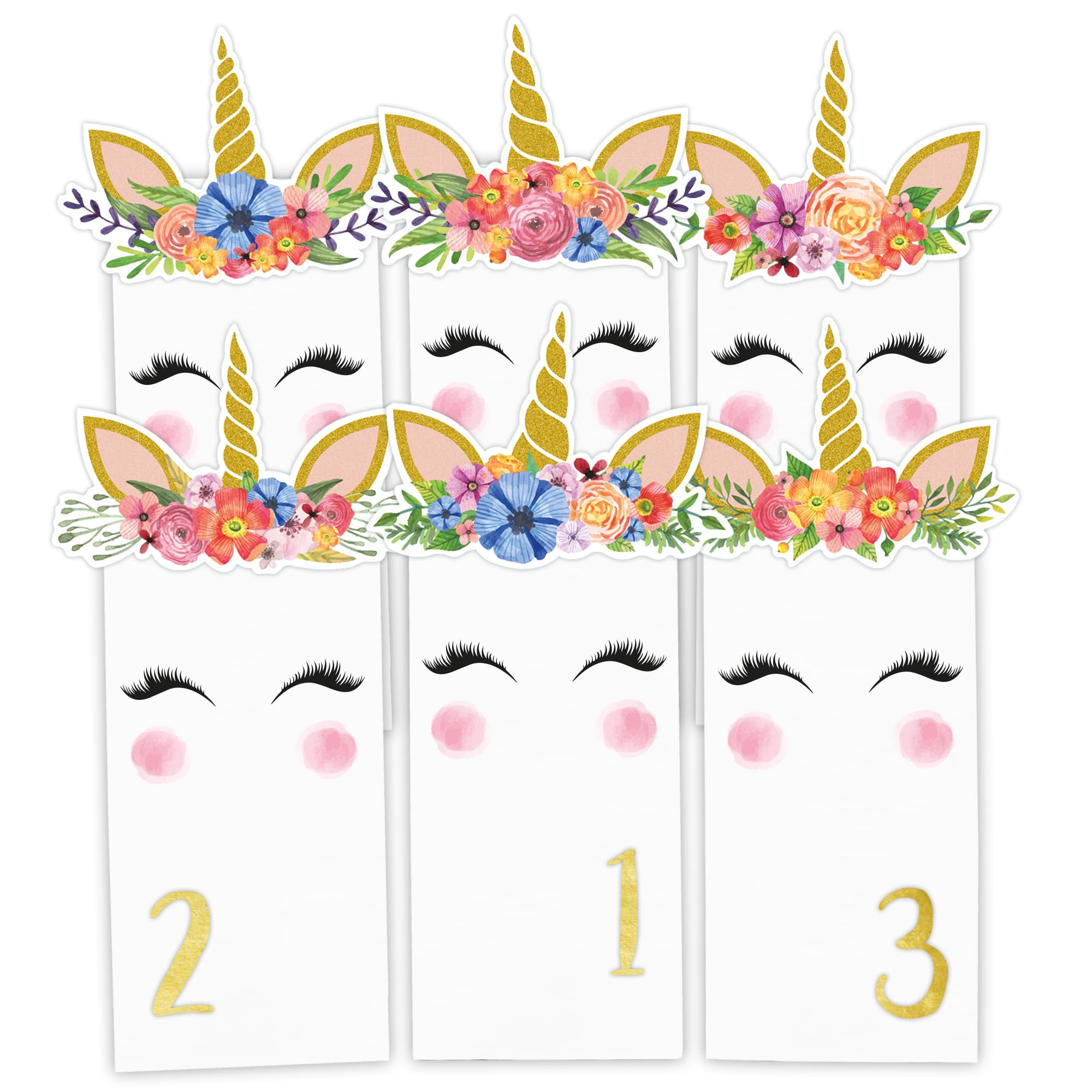 400-064-010_1 Adventskalender Einhorntüten mit Blumenkranz – Bild 1
