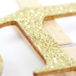 Adventskalender Glitzer Holzzahlen mit Klammern - natur – Bild 2