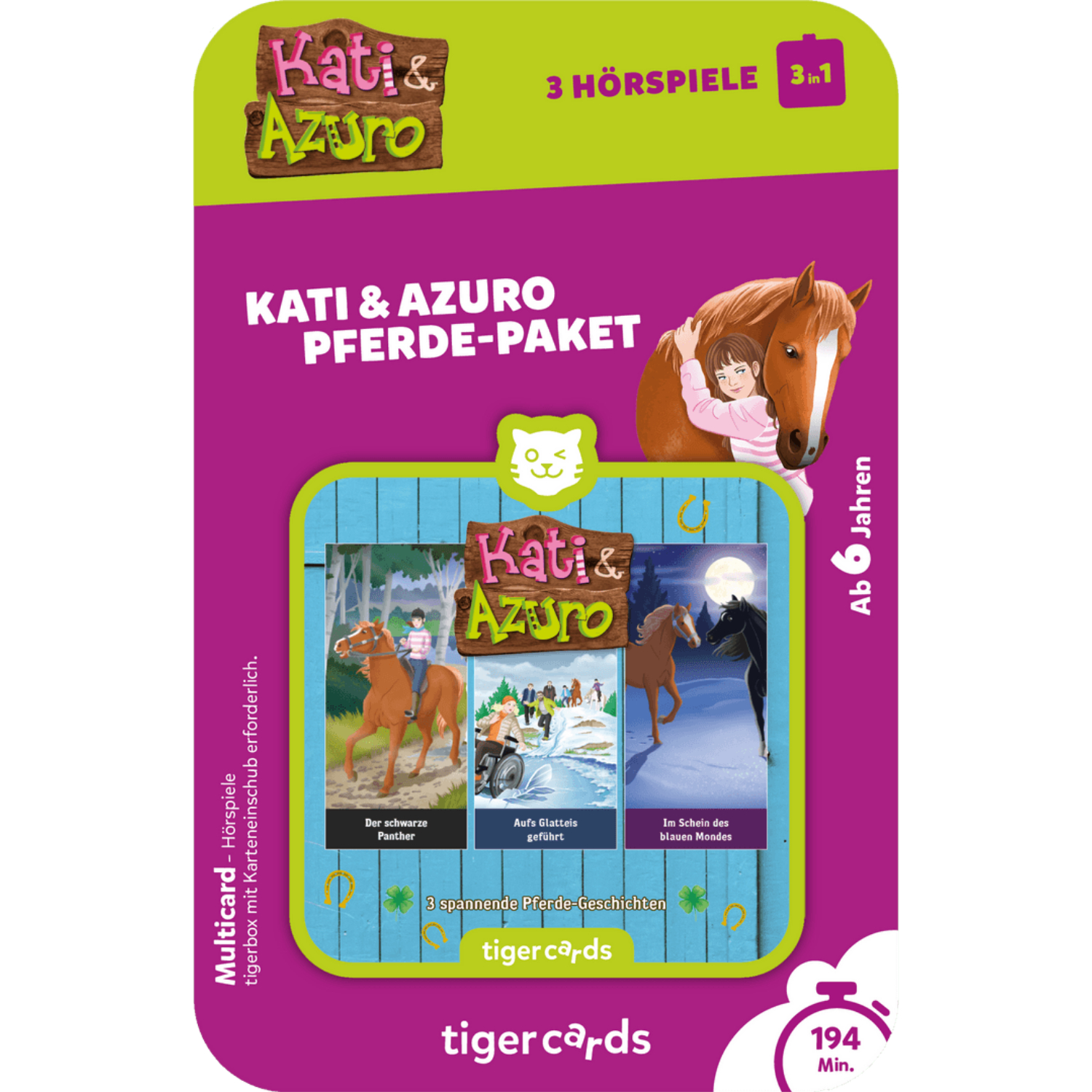 4539_multicard_KatiundAzuro1 tigercard - Kati & Azuro - Pferde-Paket - 3 spannende Pferde-Geschichten – Bild 1