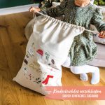 Geschenksäckchen zu Weihnachten - Cremefarben bunt – Bild 3