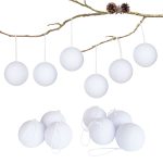 13 Weihnachtskugeln aus Pappmaché – Weiss