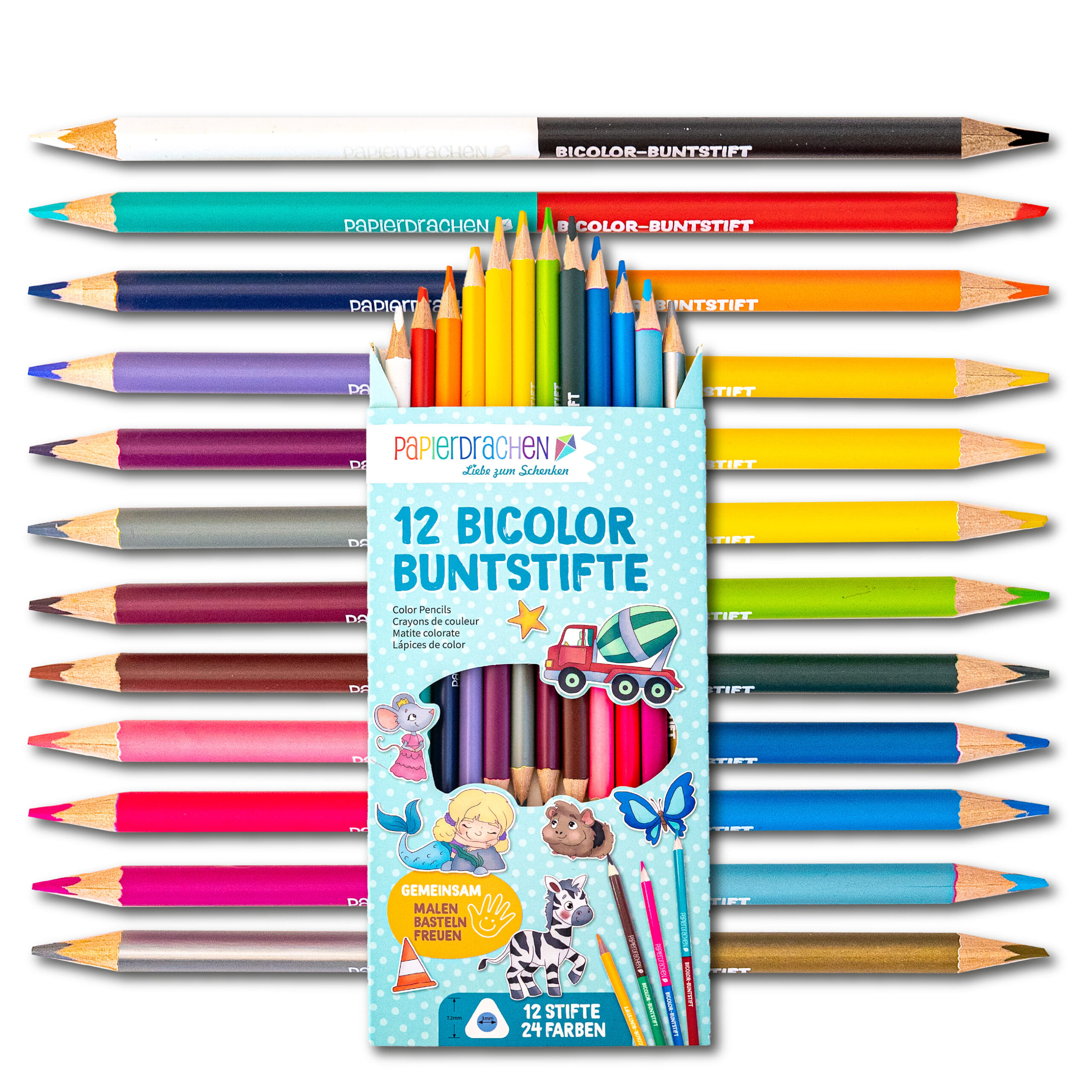 507-008-001_1 12 Bicolor Buntstifte – Bild 1
