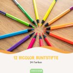 12 Bicolor Buntstifte Metallik und Neon – Bild 2