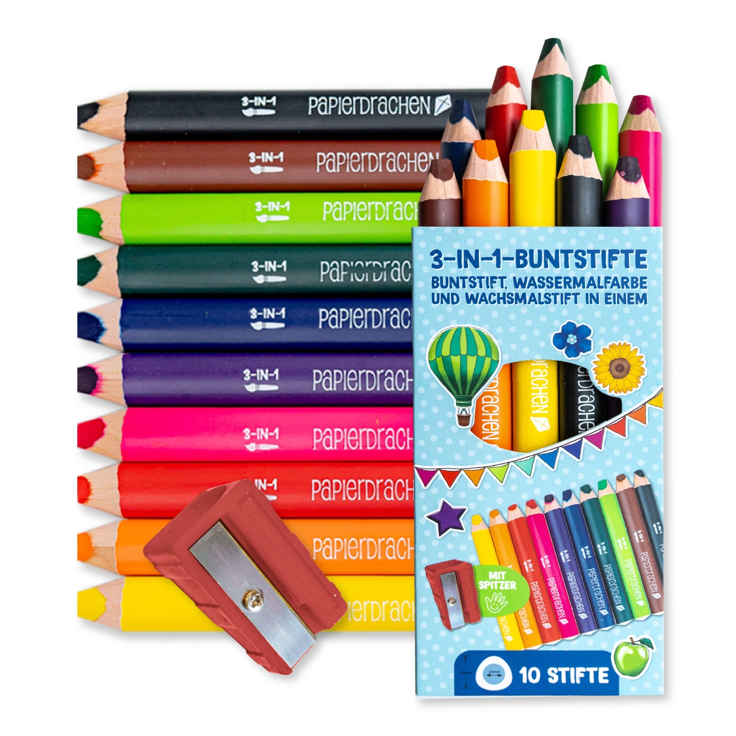 507-008-005-1 10 3in1 Buntstifte mit Anspitzer – Bild 1