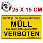 Schild Müll verboten
