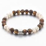 Herrenarmband Mattes Tigerauge- & Howlith-Steine