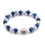 Herrenarmband Blauer Granit & Howlith-Steine