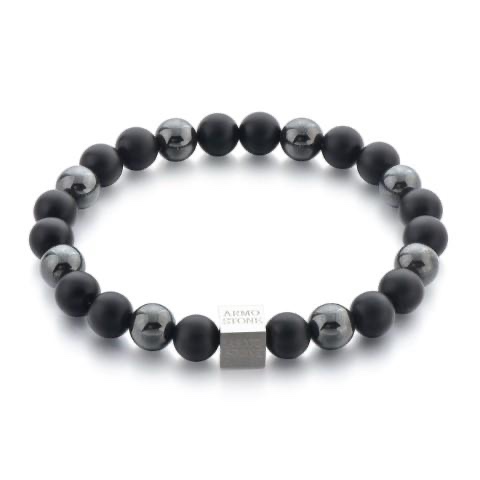 ARM-ASN51 Herrenarmband Hämatit- & Onyx-Steine – Bild 1