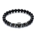 Herrenarmband Matter Onyx & Hämatit