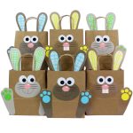 Grosse DIY Osterhasen mit grossen Tüten - grün blau gelb