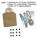 Grosse DIY Osterhasen mit grossen Tüten - grün blau gelb – Bild 3