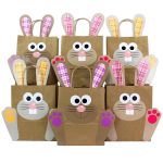 Grosse DIY Osterhasen mit grossen Tüten - orange pink lila