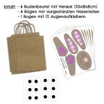 Grosse DIY Osterhasen mit grossen Tüten - orange pink lila – Bild 3