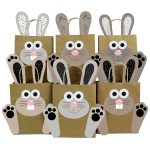 Grosse DIY Osterhasen mit grossen Tüten - schwarz weiss