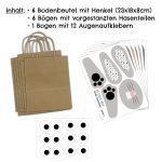 Grosse DIY Osterhasen mit grossen Tüten - schwarz weiss – Bild 3