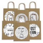 XXL Ostertüten Henkel - braun - schwarz weiss