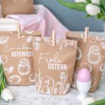 Tüten bedruckt mit Ostermotiv - Braun - mit weißen Motiven – Bild 3
