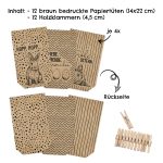 Tüten bedruckt mit Ostermotiv -  Braun - mit schwarzen Motiven – Bild 5
