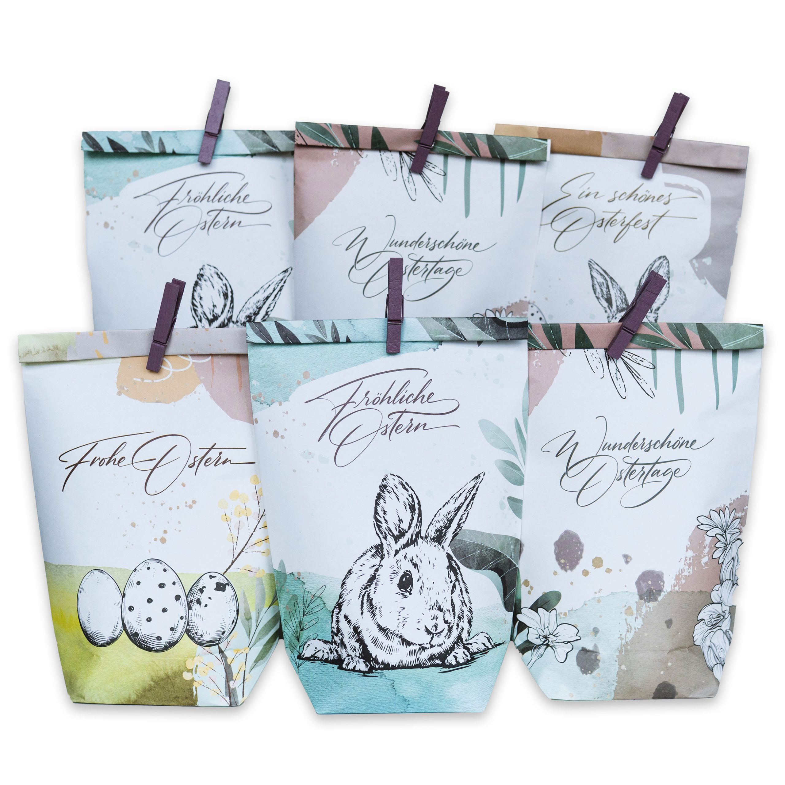 B060-021-007_001 12 Geschenktüten zu Ostern - 14x22 Modern - Set 7 – Bild 1