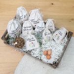 Ostern Leinensäckchen - 6er - Blümchen - Set 1 – Bild 5