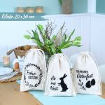 Ostern Leinensäckchen - 3er - Hasen - Set 6 – Bild 2