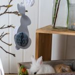 3 Osterhasen mit Seidenpapier  weiß schwarz grau - Set 04 – Bild 4