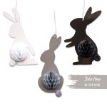 3 Osterhasen mit Seidenpapier  weiß schwarz grau - Set 04 – Bild 7