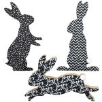 Ostern Holzaufsteller Hasen Puschelschwanz