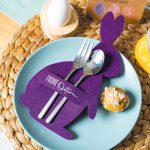 4 Osterbesteckhalter Filzhasen pastell - Set 02 – Bild 5