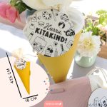 2 Kitatüten Musselin Rosa und Gelb mit Holzanhänger – Bild 5