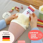 2 Kitatüten Musselin Rosa und Gelb mit Holzanhänger – Bild 6