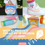 2 Kitatüten Musselin Blau und Mint mit Holzanhänger – Bild 7