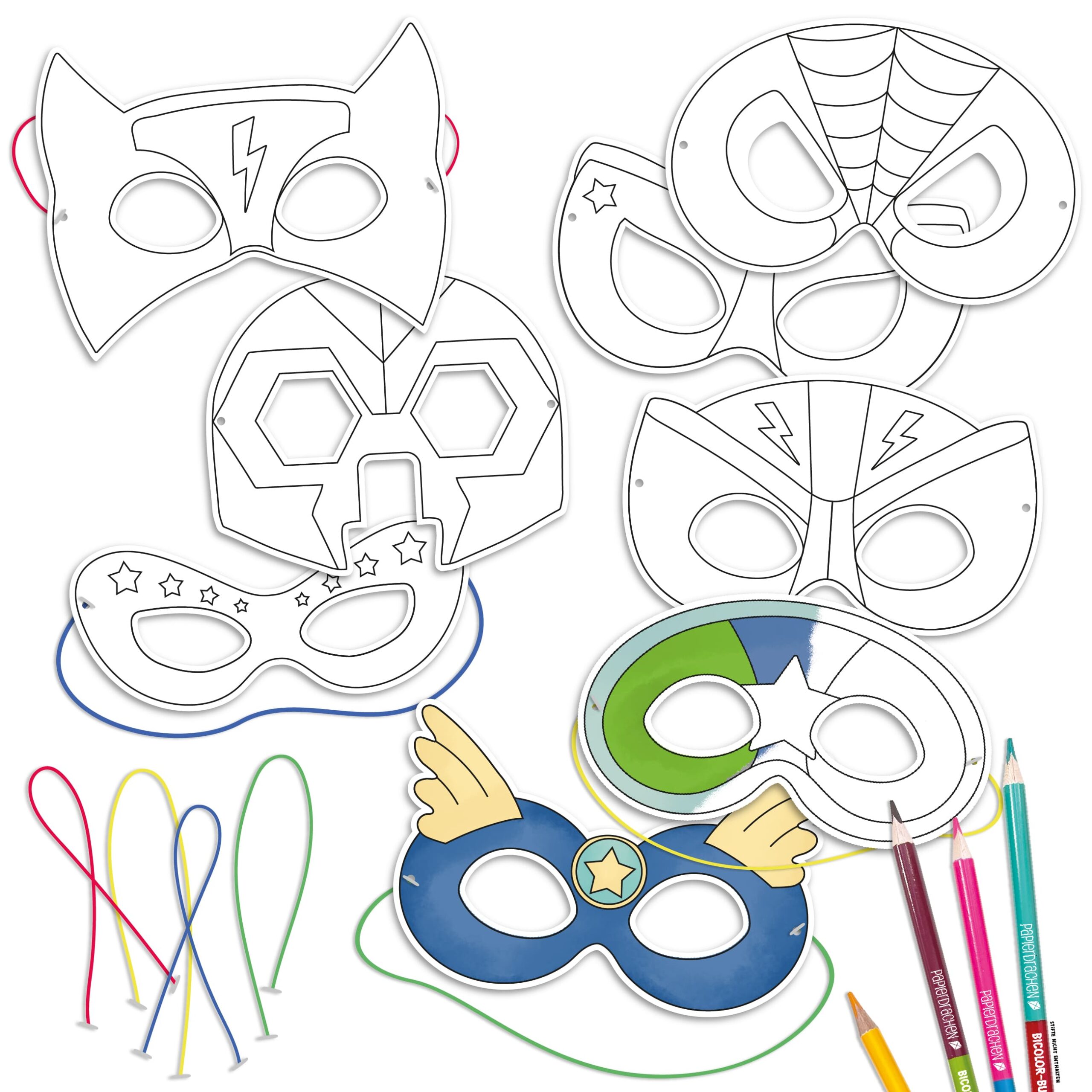 B507-003-001_001 Bastelset Papiermasken Superhelden – Bild 1