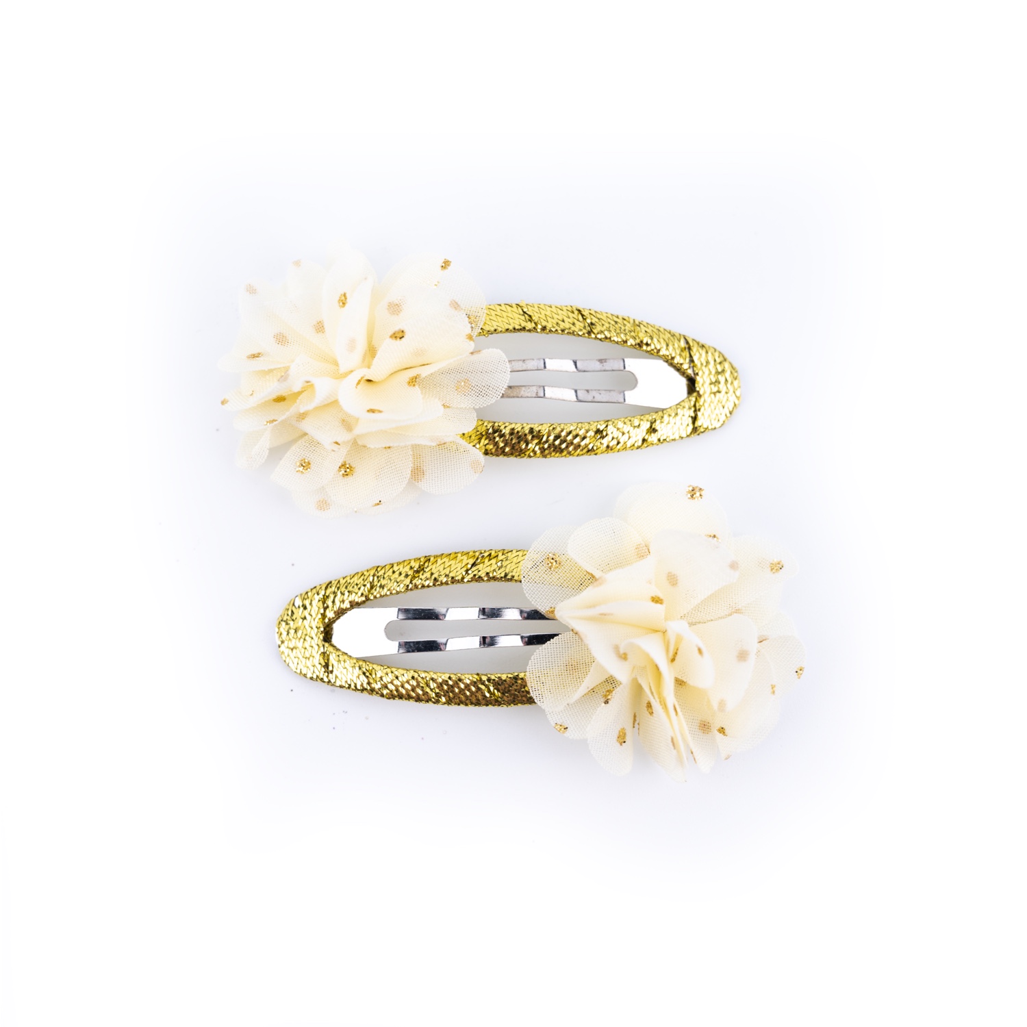 BSL300824 Busy Lizzie - Schnapphaarspangen - Pompom - Gold – Bild 1