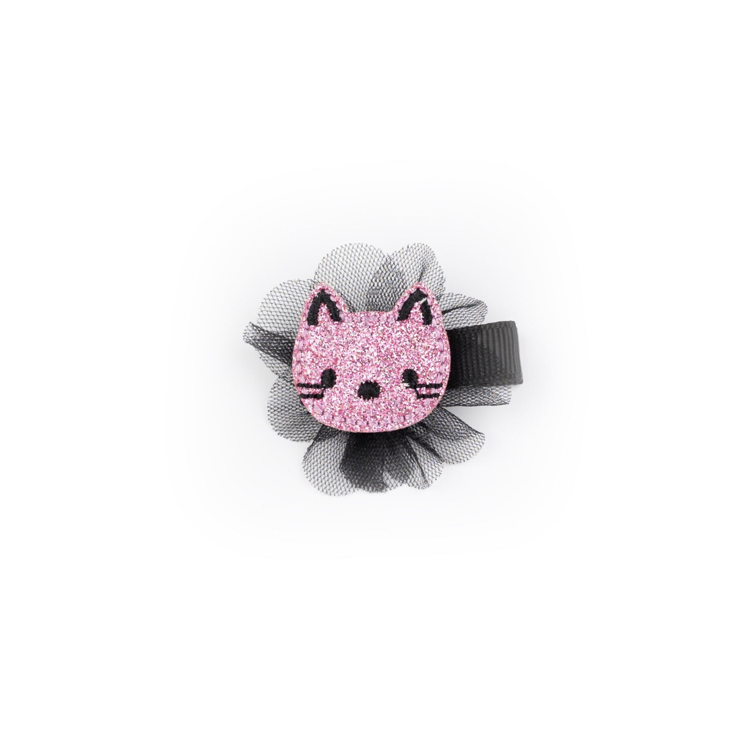 BSL300828 Busy Lizzie - Haarspange - Katze - Glitzer Pink – Bild 1
