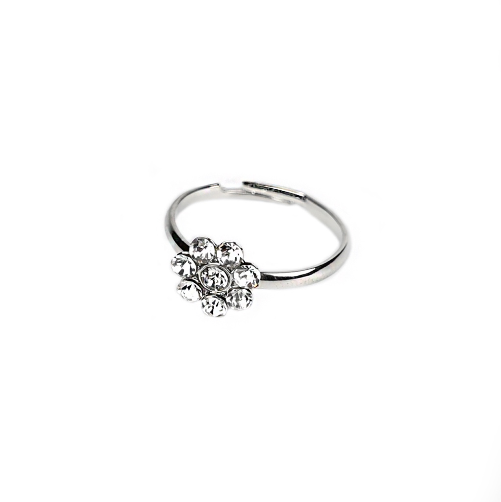 BSL300857 Busy Lizzie - Ring - Strass - Blume Weiß – Bild 1