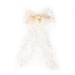 Busy Lizzie - Haarschleife - Organza - Silberpunkte - Beige