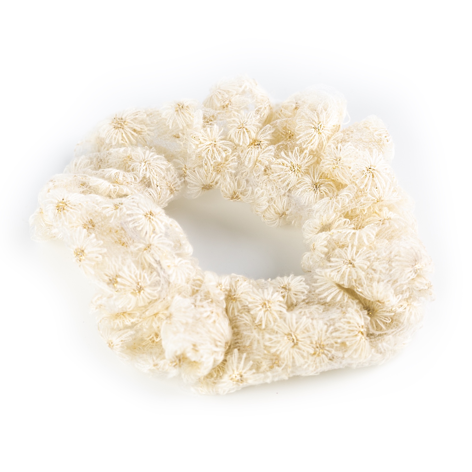 BSL301430 Busy Lizzie - Scrunchie - Organza - Gänseblümchen - Creme – Bild 1