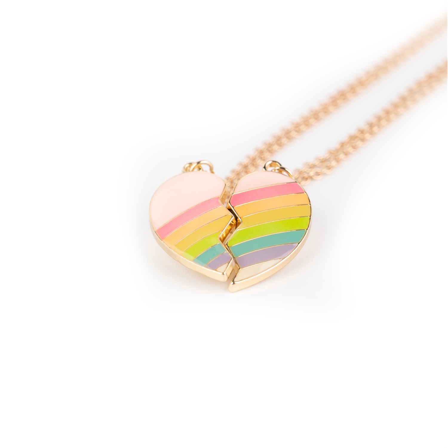 BSL301648 Busy Lizzie - Halskette - Beste Freunde - Herz Regenbogen – Bild 1